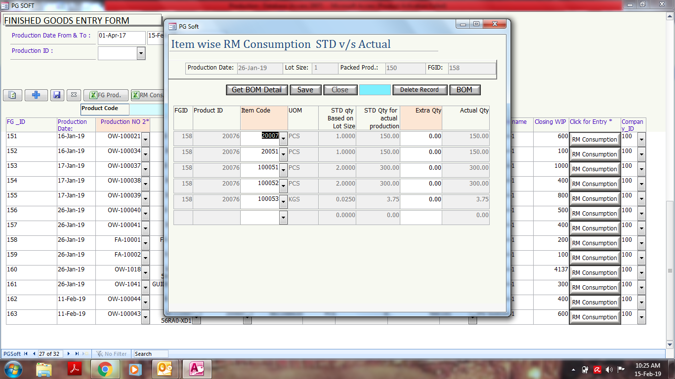RM- STD-ACTUAL-FG